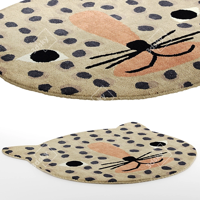 Leopard Print Kids Carpet 3D model image 3