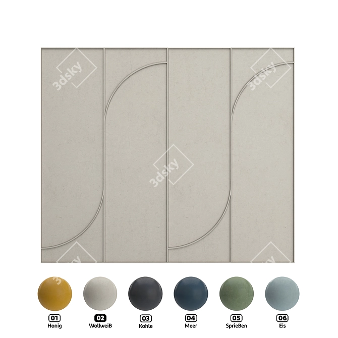 Felt Wall Panel 6 Colors 3D model image 2