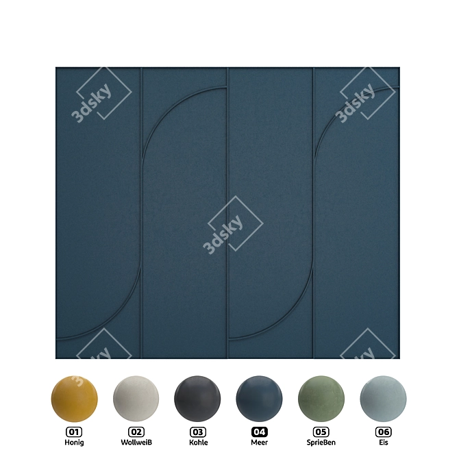 Felt Wall Panel 6 Colors 3D model image 4