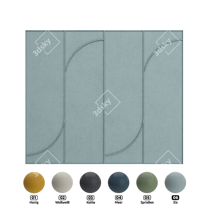 Felt Wall Panel 6 Colors 3D model image 6