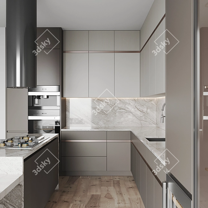 Modern Kitchen Appliance Set 3D model image 3