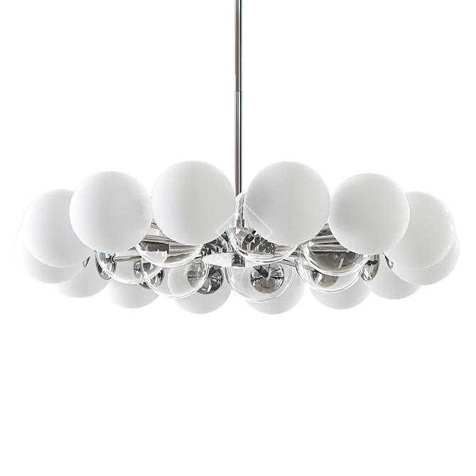 Elegant Chrome Glass Chandelier 3D model image 1