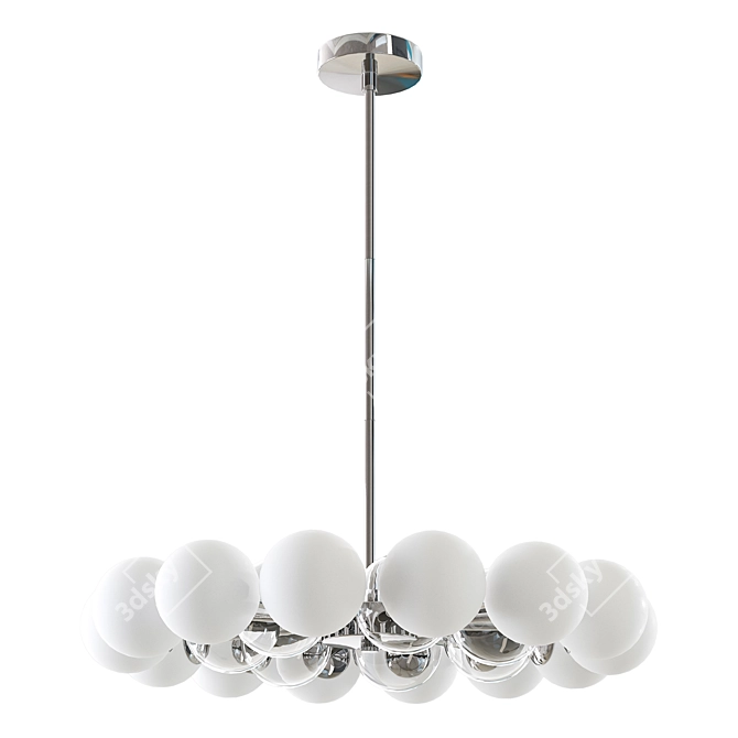 Elegant Chrome Glass Chandelier 3D model image 3