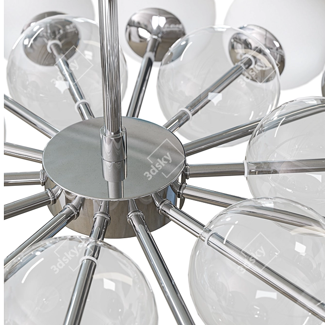 Elegant Chrome Glass Chandelier 3D model image 4