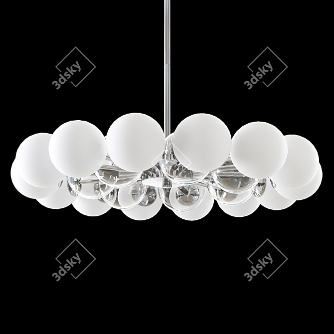 Elegant Chrome Glass Chandelier 3D model image 5