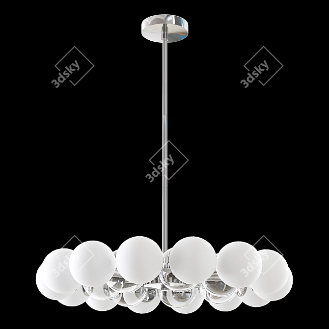 Elegant Chrome Glass Chandelier 3D model image 6