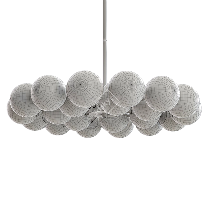 Elegant Chrome Glass Chandelier 3D model image 7