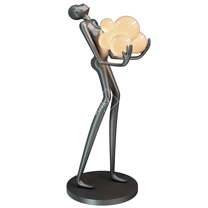 Elegant Angel Floor Lamp 3D model image 1