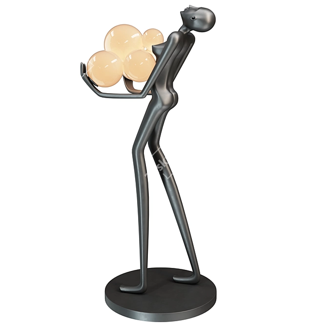 Elegant Angel Floor Lamp 3D model image 2