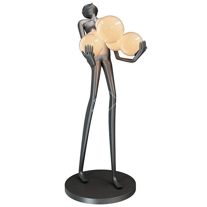 Elegant Angel Floor Lamp 3D model image 3