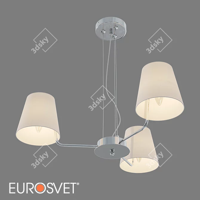 Eurosvet Chrome Amaretto Fabric Chandelier 3D model image 1