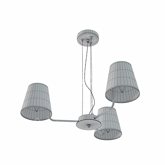 Eurosvet Chrome Amaretto Fabric Chandelier 3D model image 2