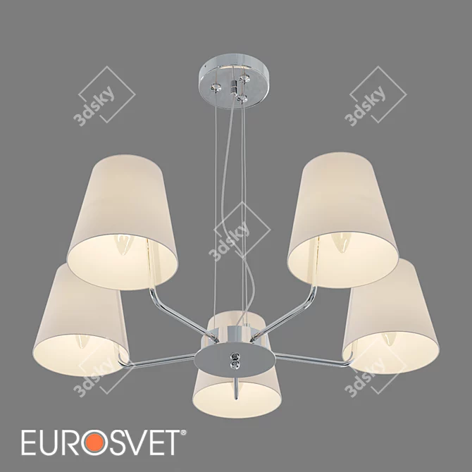 Eurosvet Amaretto Chrome Pendant Chandelier 3D model image 1