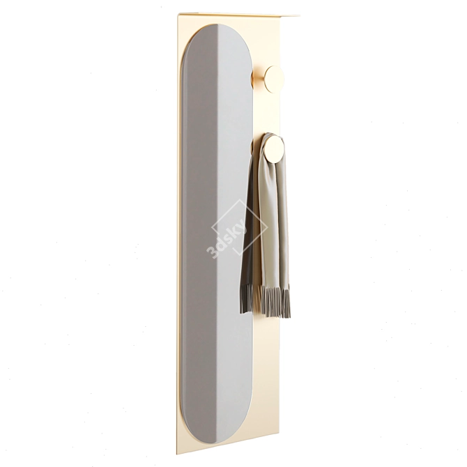 Modern Rectangular Sand Metal Mirror 3D model image 3