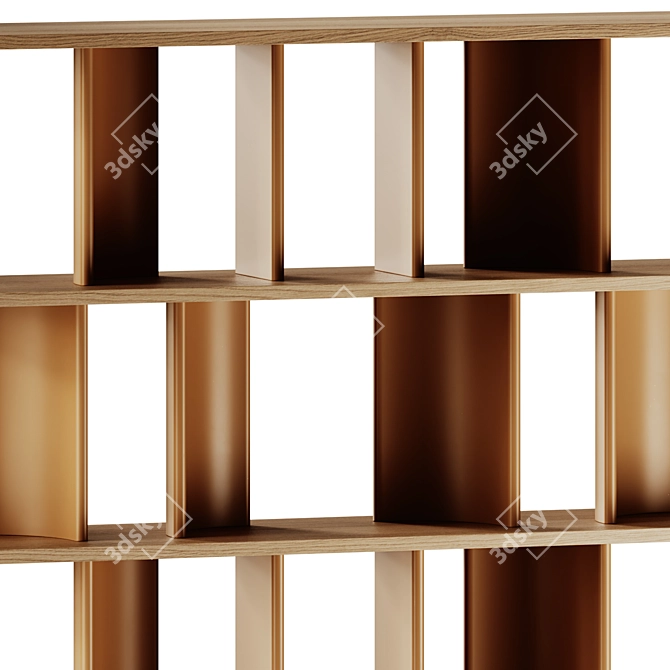 Double-Sided Wooden Bookcase by Morica 3D model image 6