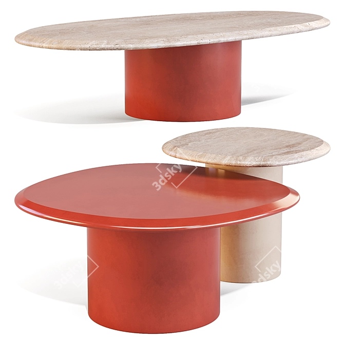 Carpanese Home Pebble Collection: Coffee/Side Tables 3D model image 1