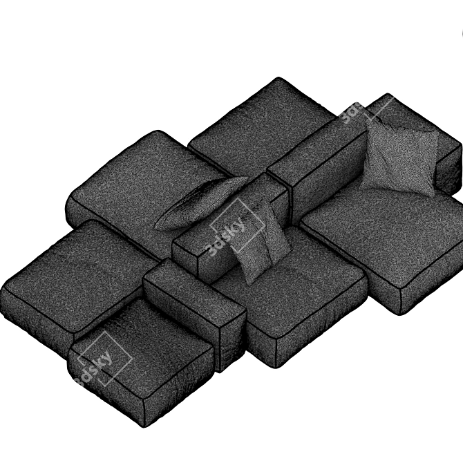 Modern Modular Sofa Collection 3D model image 5