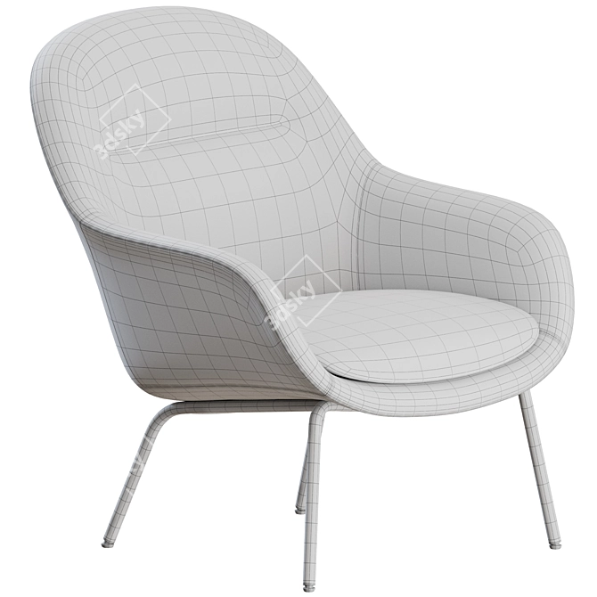 Muuto Fiber Metal Lounge Armchair 3D model image 4