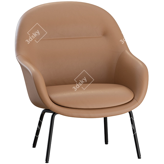 Muuto Fiber Metal Lounge Armchair 3D model image 6