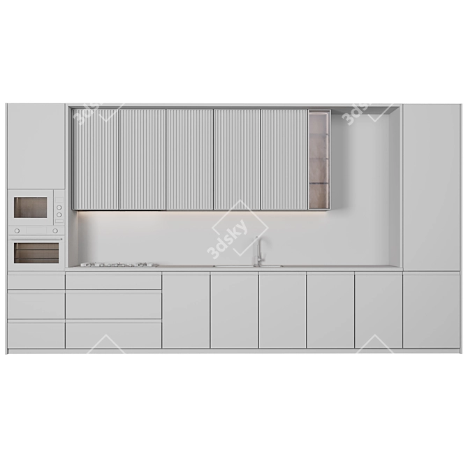 Modern 4K Kitchen Render Asset 3D model image 4