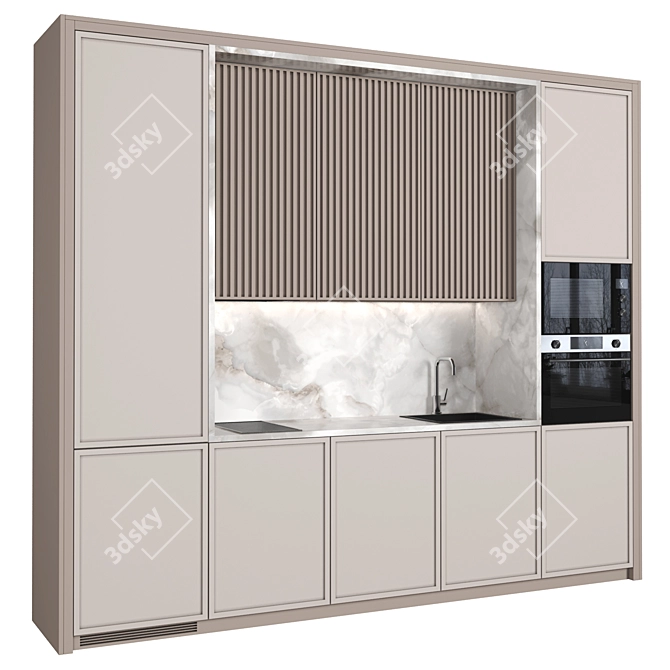 Compact Modern Kitchen Set 3D model image 2