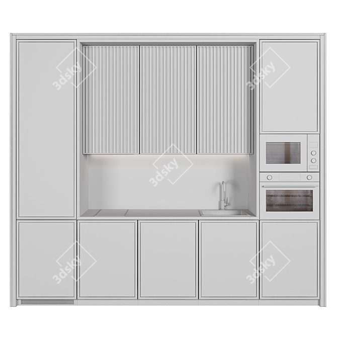 Compact Modern Kitchen Set 3D model image 4