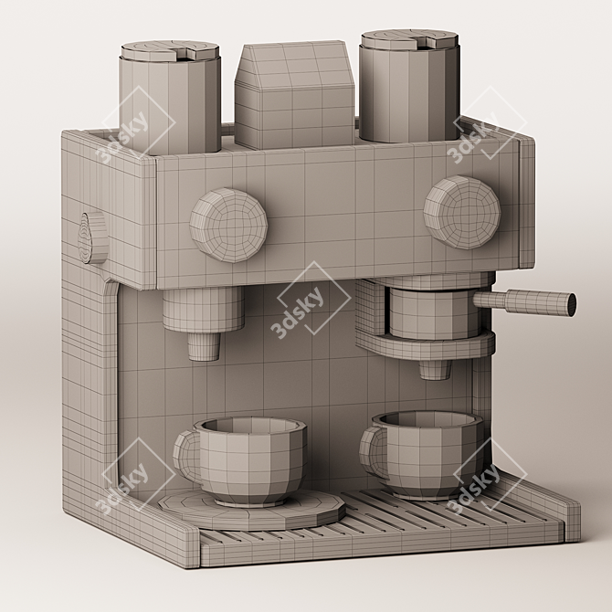 Wooden Coffee Tea Machine Playset 3D model image 4