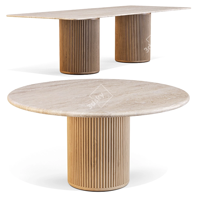 Tribu Otto Dining Table Set 3D model image 1