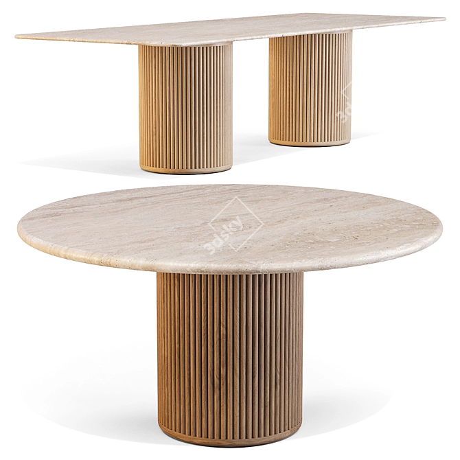 Tribu Otto Dining Table Set 3D model image 5