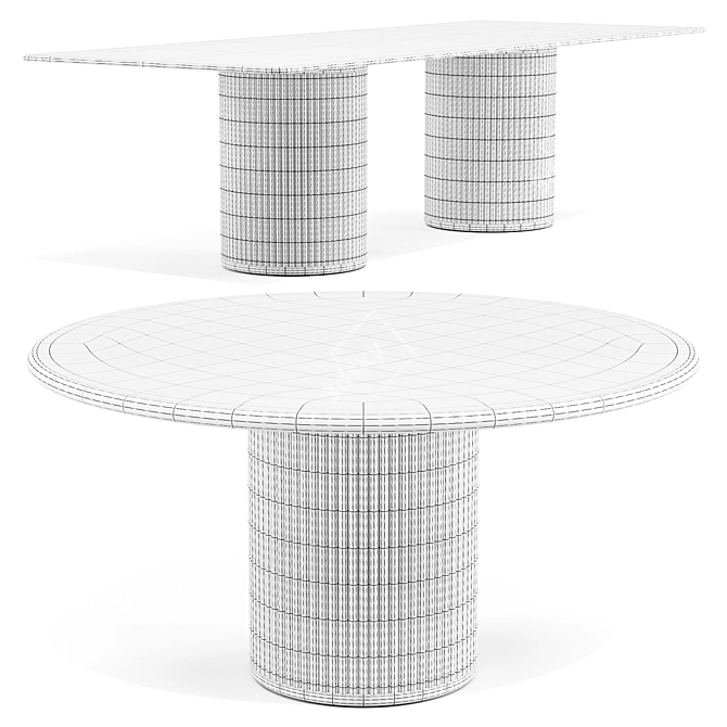 Tribu Otto Dining Table Set 3D model image 7