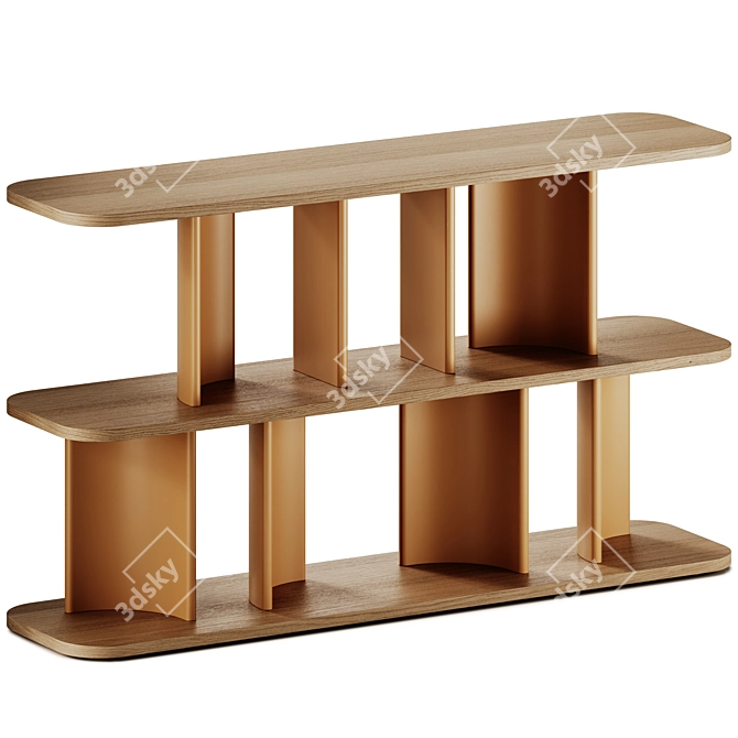 Modular Double-Sided Bookcase Design 3D model image 3