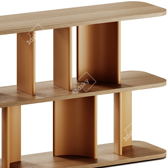 Modular Double-Sided Bookcase Design 3D model image 6