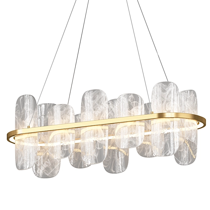 Modern Glass Chandelier Mille Long 3D model image 2