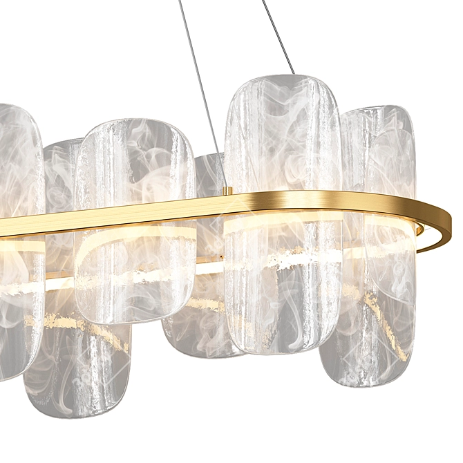 Modern Glass Chandelier Mille Long 3D model image 9