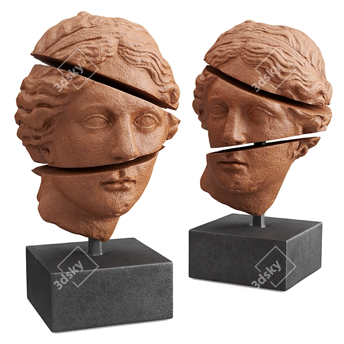 Apollo Sliced Head Sculpture 3D model image 3