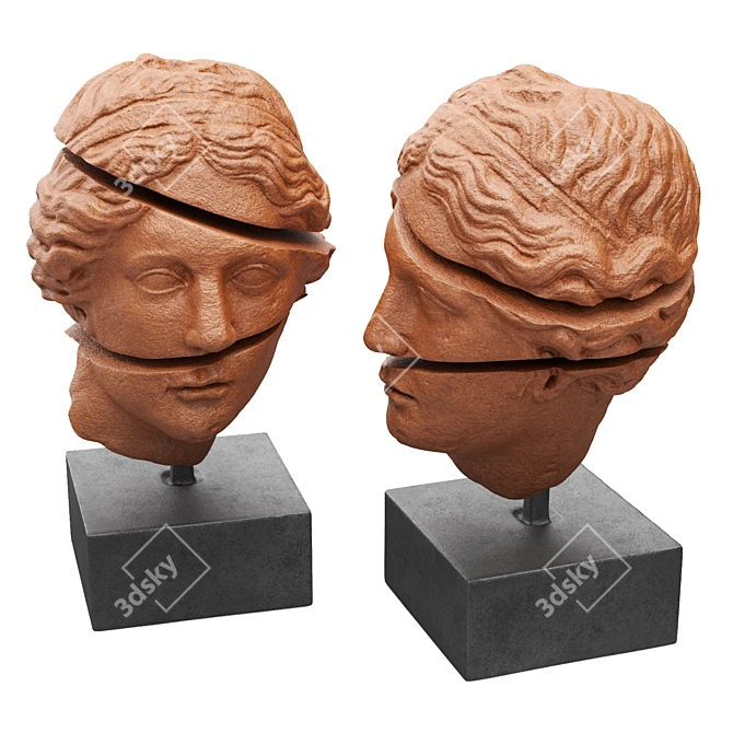 Apollo Sliced Head Sculpture 3D model image 6