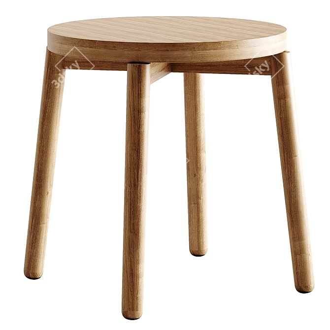 Stylish Low Ash Stool for Modern Interiors 3D model image 1