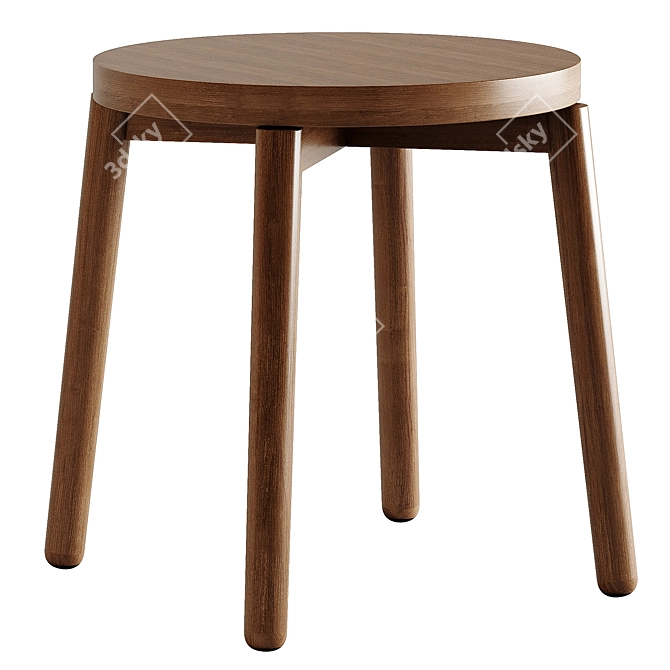 Stylish Low Ash Stool for Modern Interiors 3D model image 2