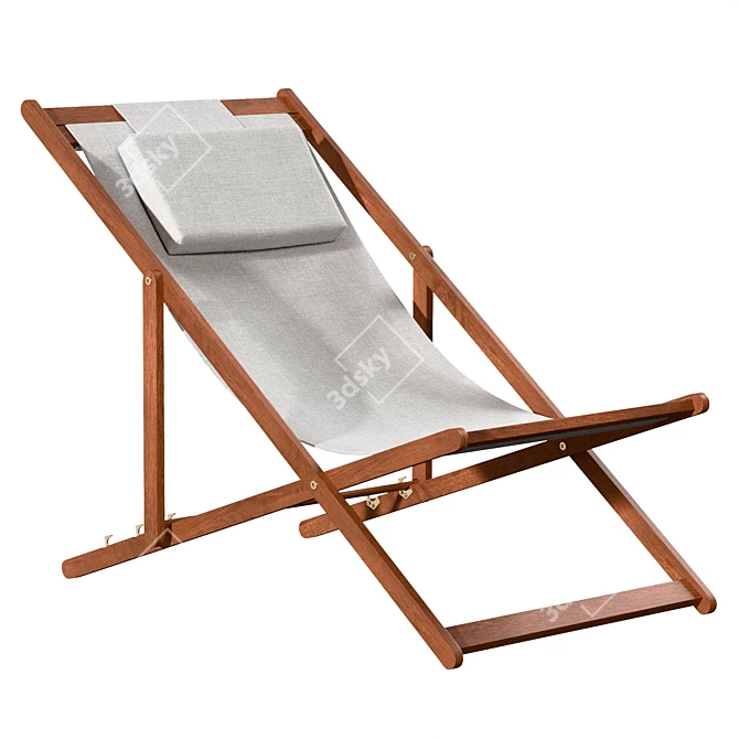 Acacia Deck Chair | UV Unwrapped | 8192x8192 Texture 3D model image 1