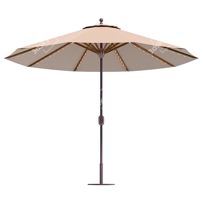 Premium Octagon Patio Umbrella 3D model image 2