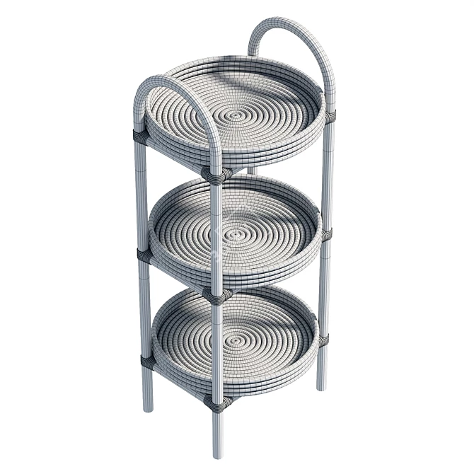 Rattan UV Unwrapped Side Table 3D model image 6