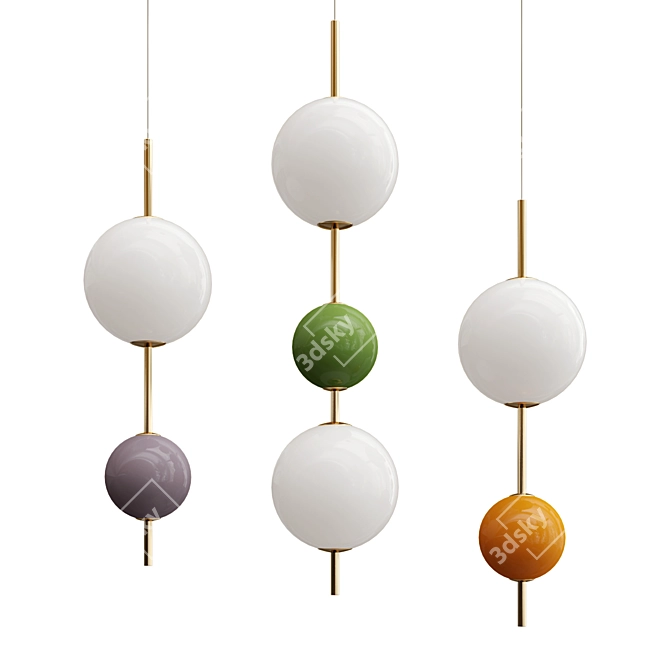 Sweet Candied Balls Pendant Light 3D model image 1