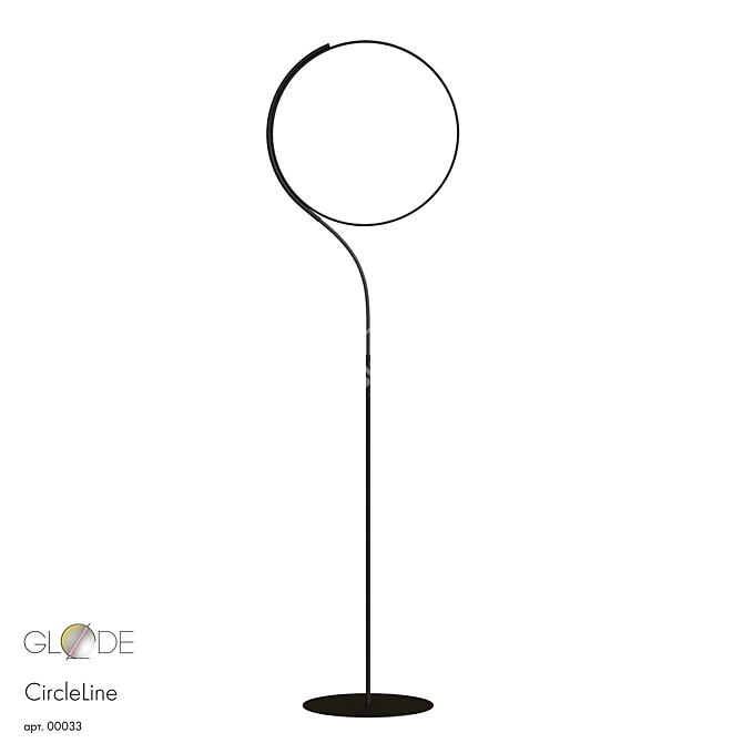 Modern CircleLine Floor Lamp 3D model image 1