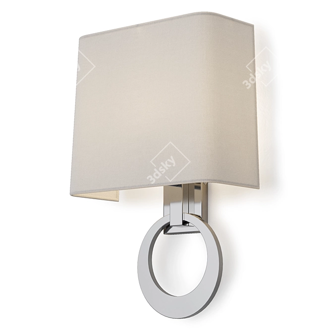 Elegant Silver Ring Wall Sconce 3D model image 4