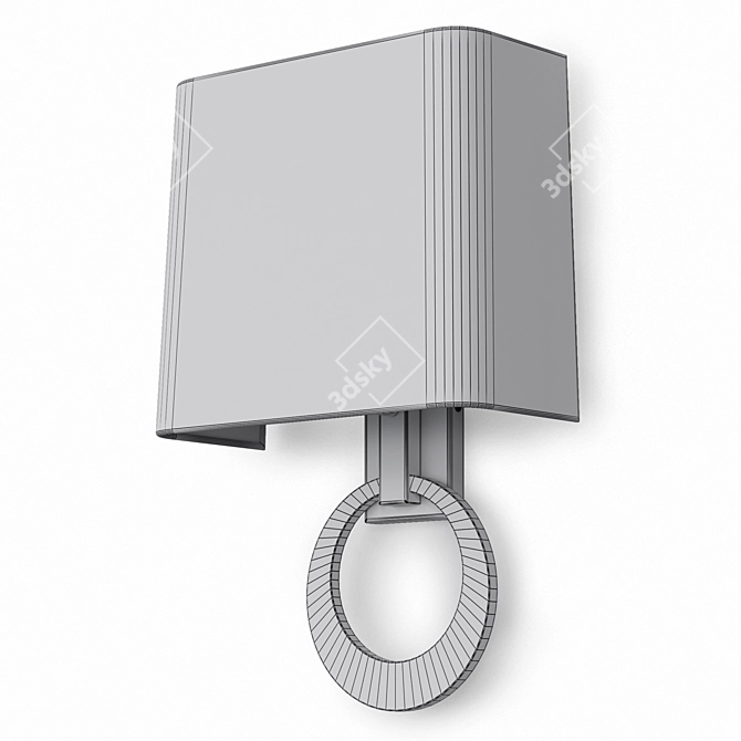 Elegant Silver Ring Wall Sconce 3D model image 5