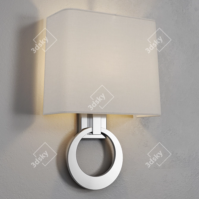 Elegant Silver Ring Wall Sconce 3D model image 7