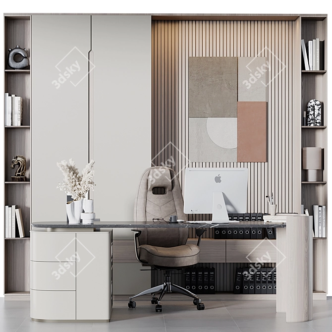 Executive Office Desk Set 3D model image 1