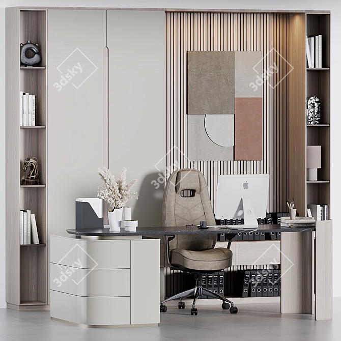 Executive Office Desk Set 3D model image 2