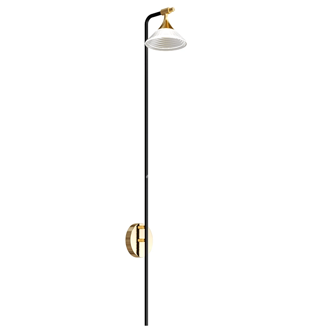 Brass Black Sierra Wall Sconce 3D model image 2