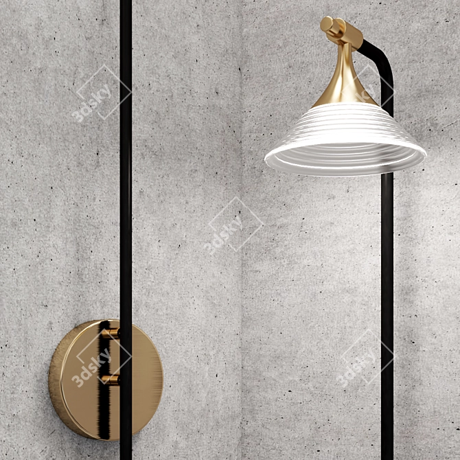 Brass Black Sierra Wall Sconce 3D model image 4